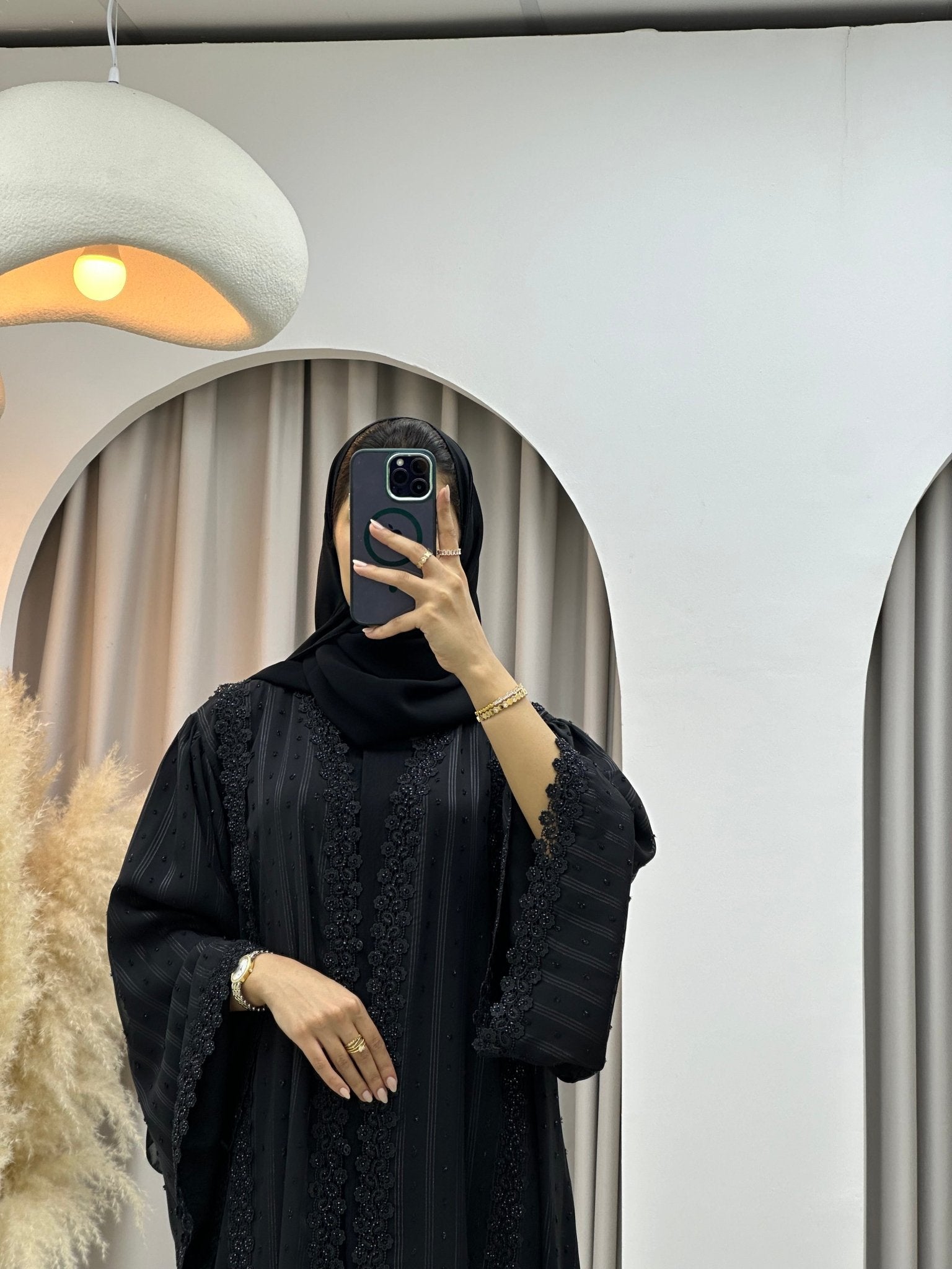 C 0262 Black Lace Abaya