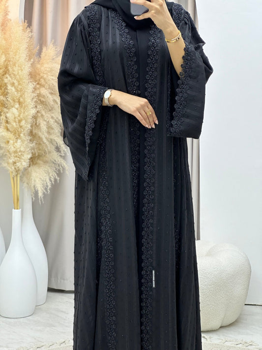 C 0262 Black Lace Abaya