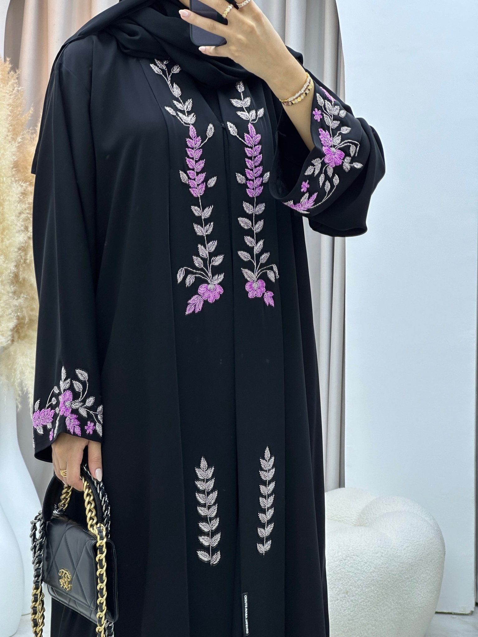 C 0263 Black Beaded Abaya