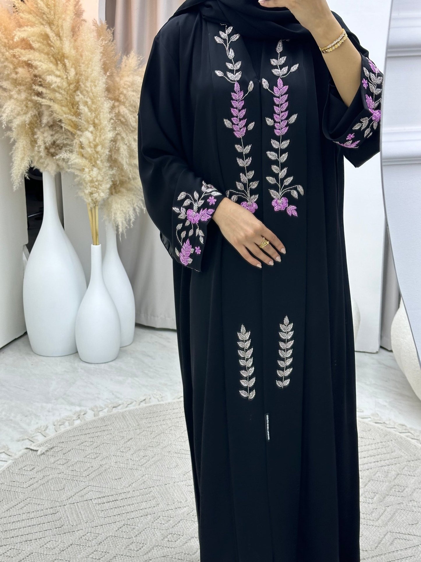 C 0263 Black Beaded Abaya