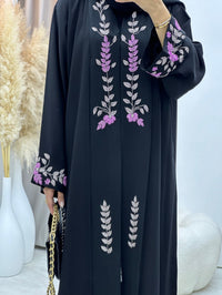 عباية سوداء مزينة بالخرز C 0263 - XS / 49