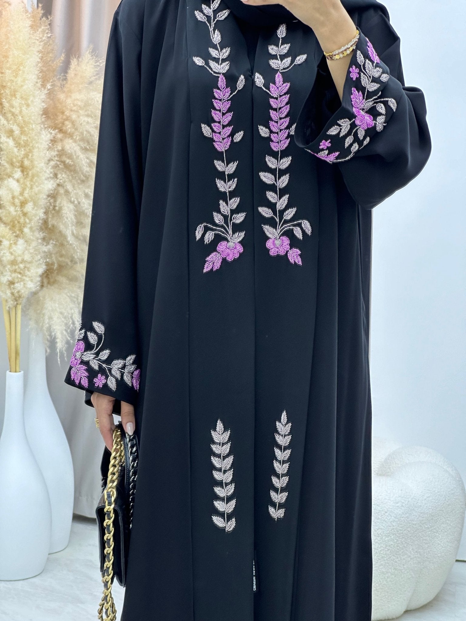 C 0263 Black Beaded Abaya