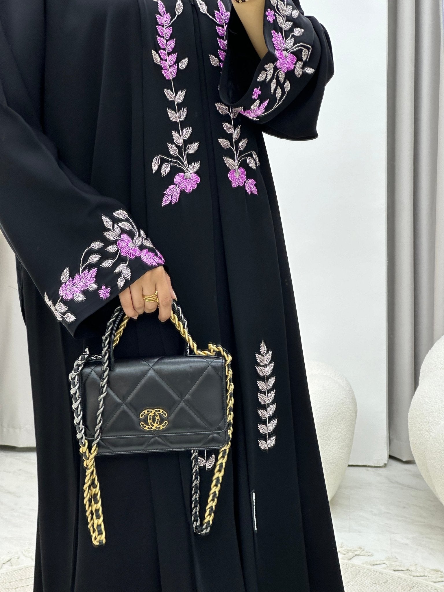 C 0263 Black Beaded Abaya