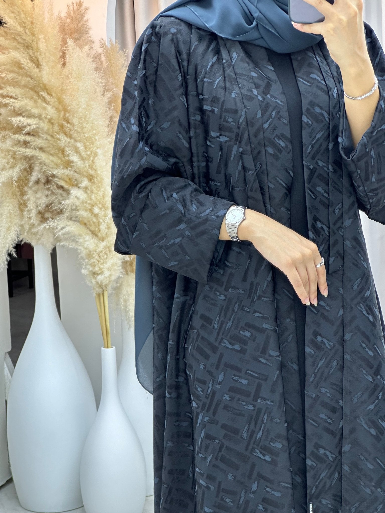 C 0276 - 02 Dark Grey Tagged Abaya