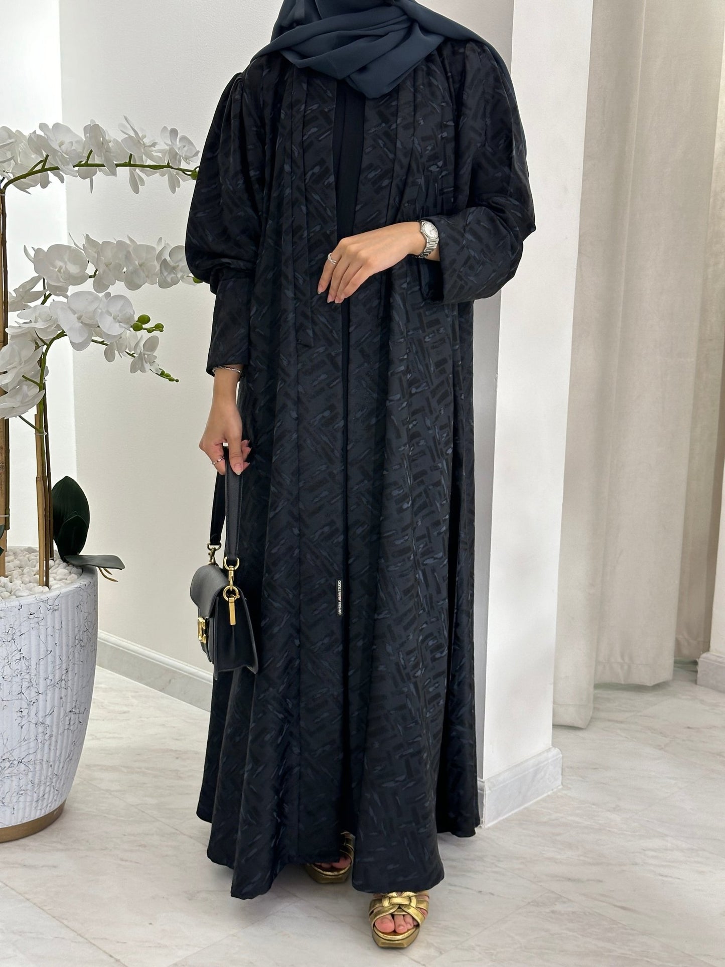 C 0276 - 02 Dark Grey Tagged Abaya