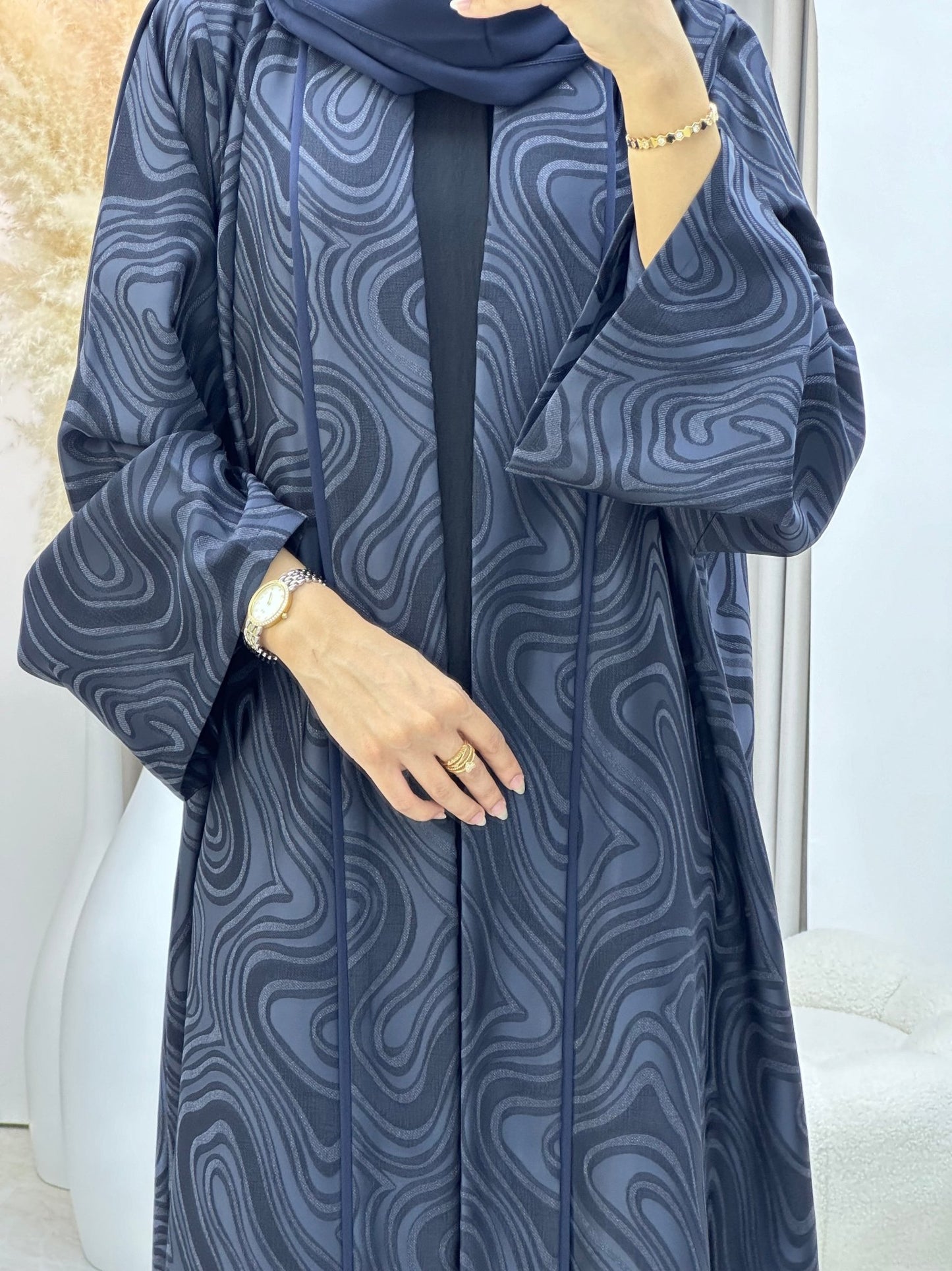 C 0291 - 03 Navy Blue Marble Abaya