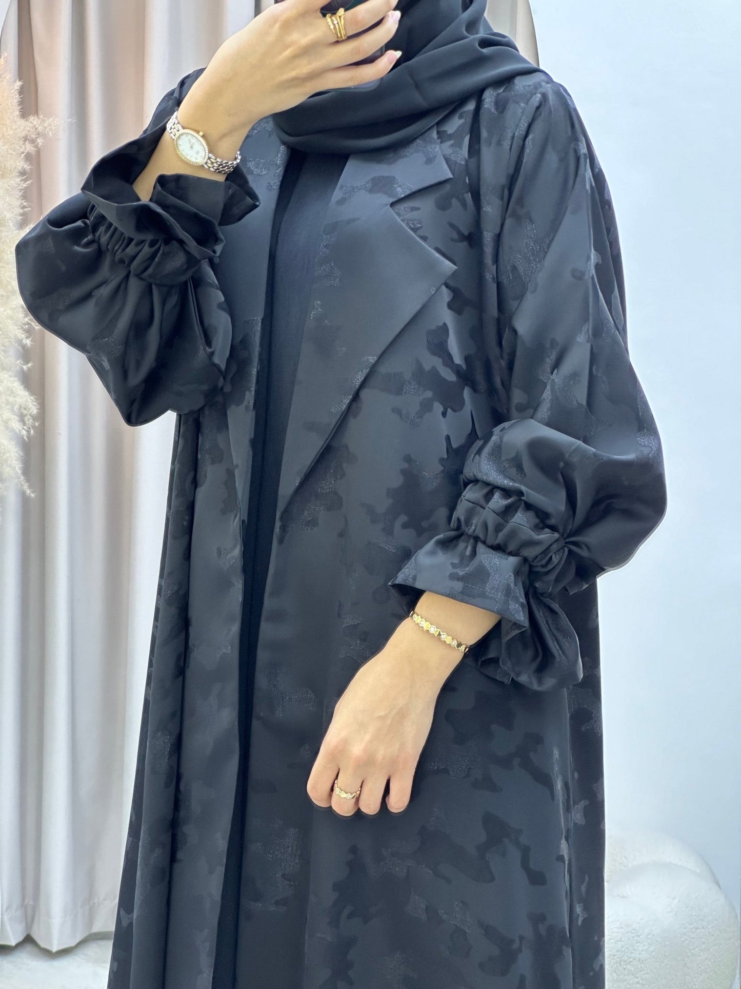 C 0292 - 01 Black Army Coat Abaya