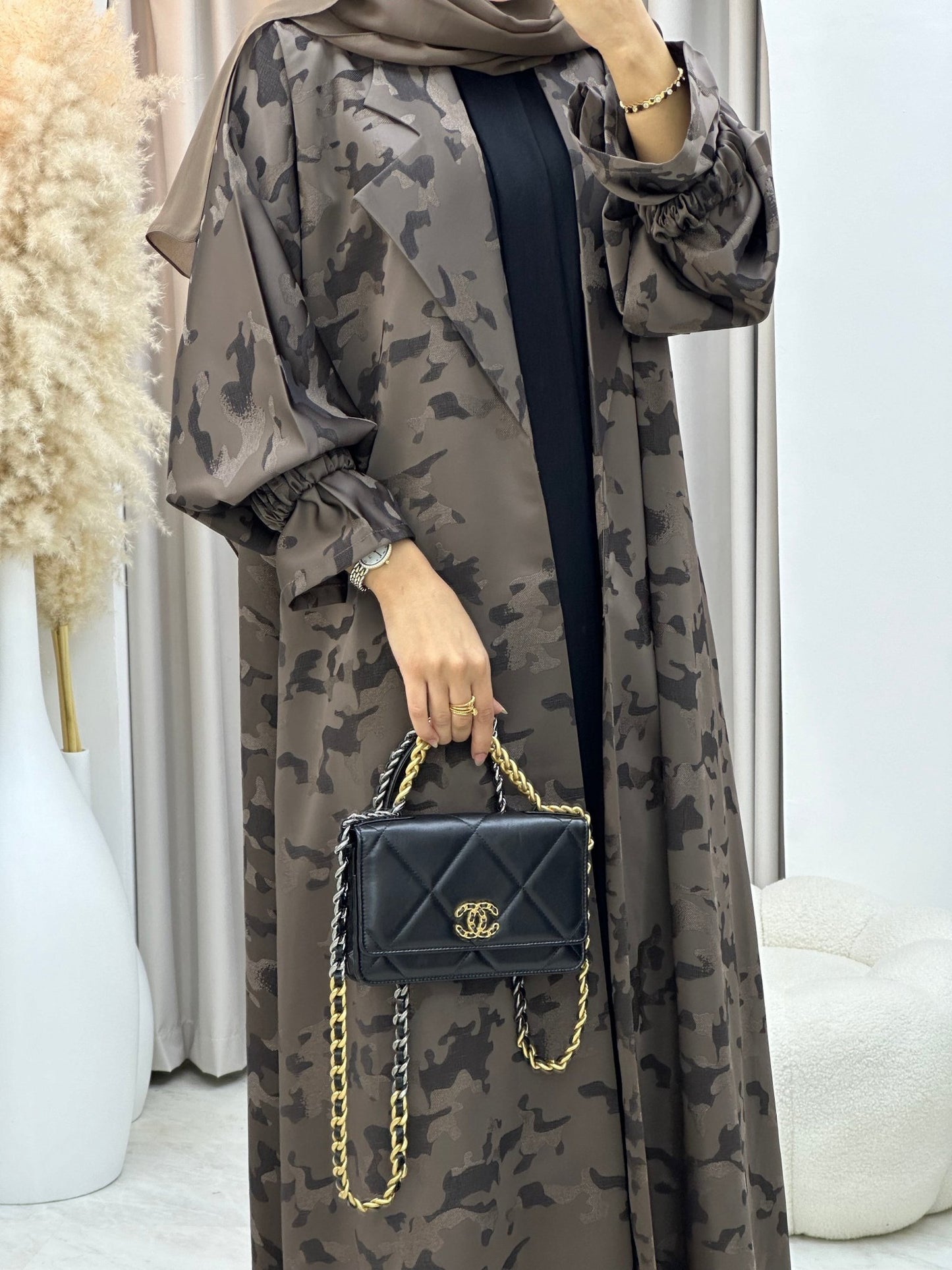 C 0292 - 02 Brown Army Coat Abaya