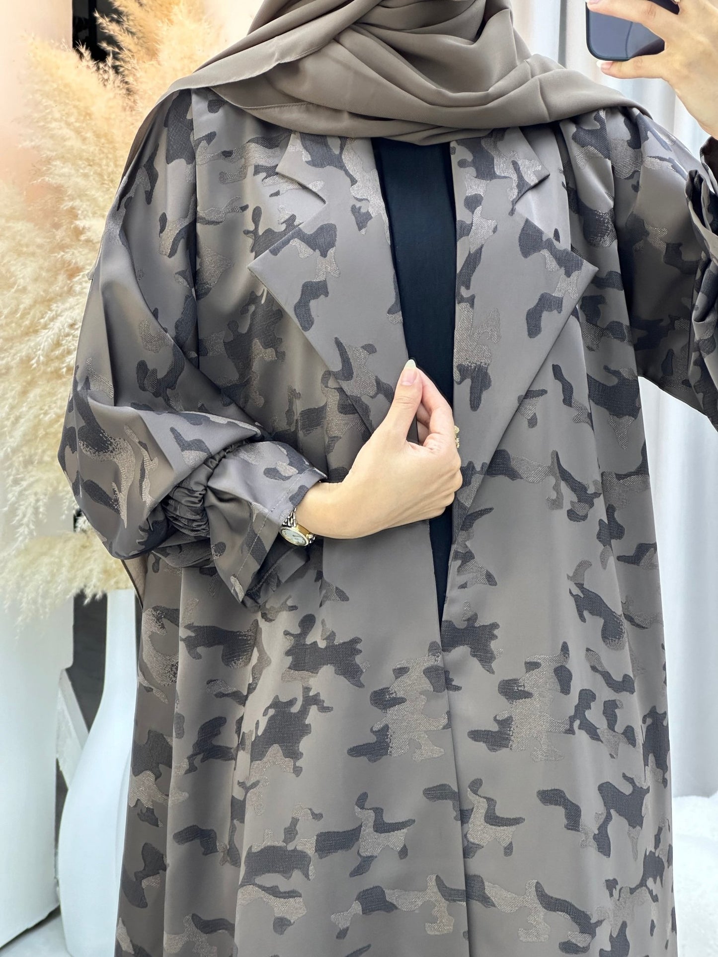 C 0292 - 02 Brown Army Coat Abaya