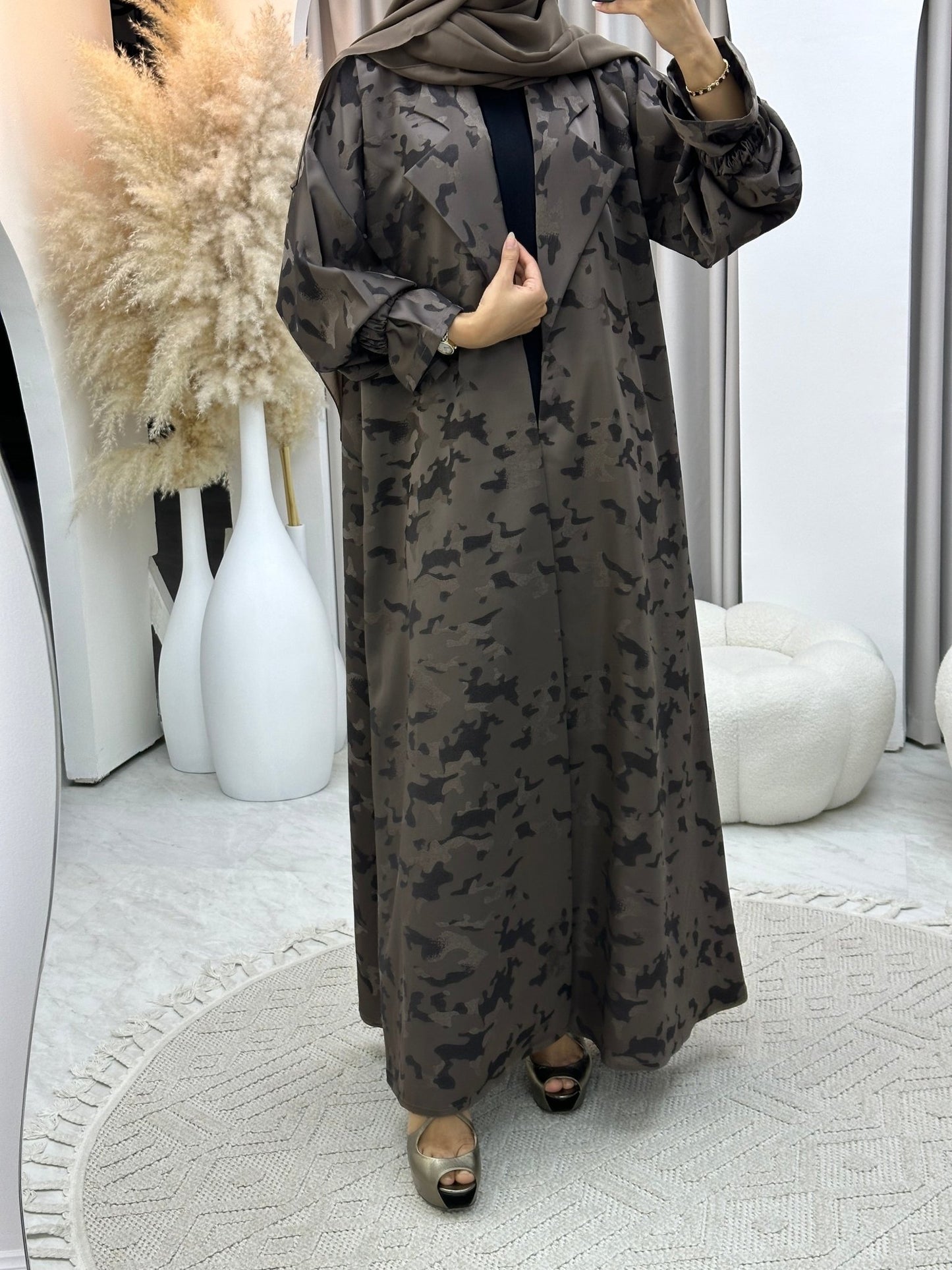 C 0292 - 02 Brown Army Coat Abaya