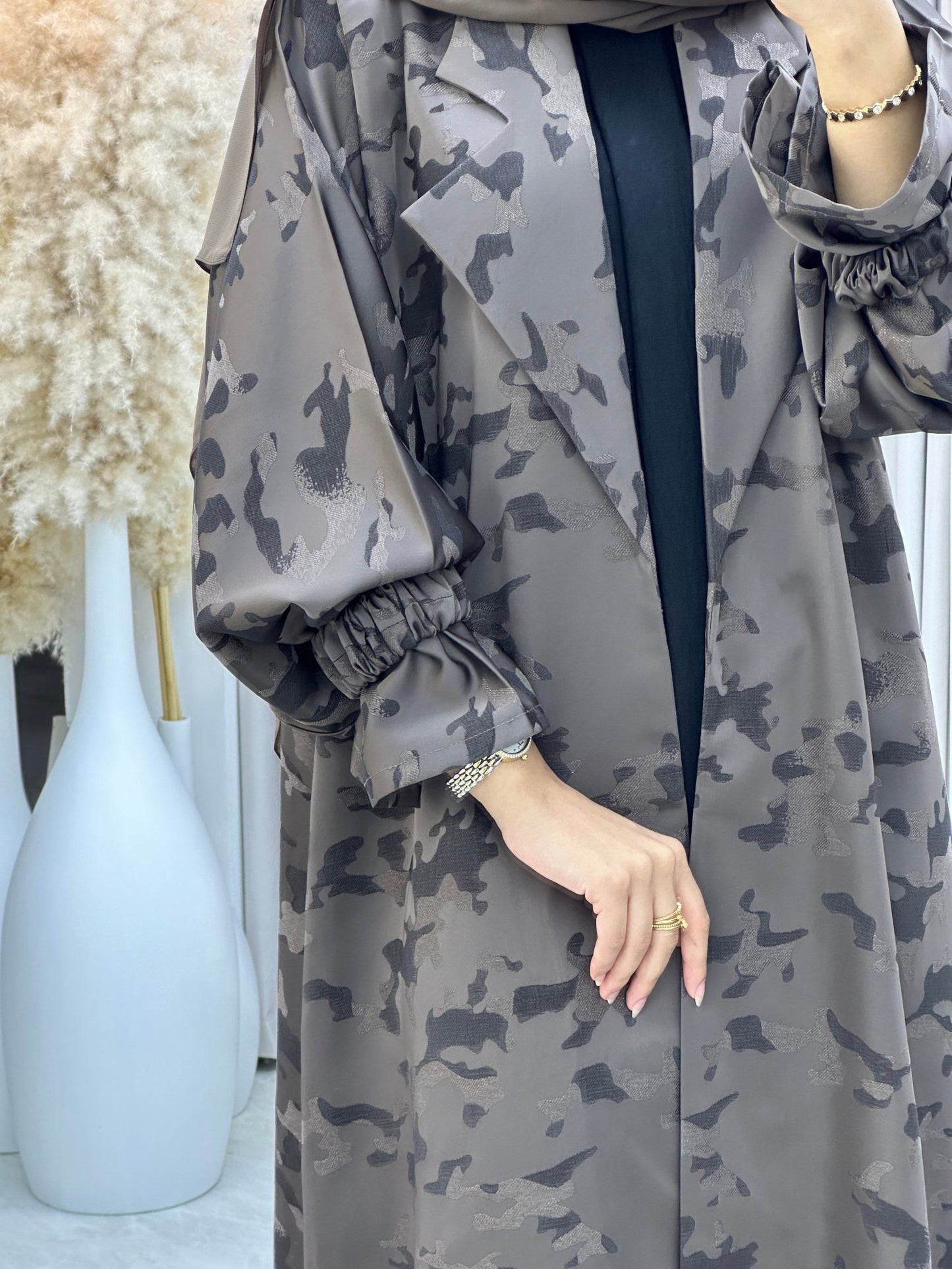 C 0292 - 02 Brown Army Coat Abaya