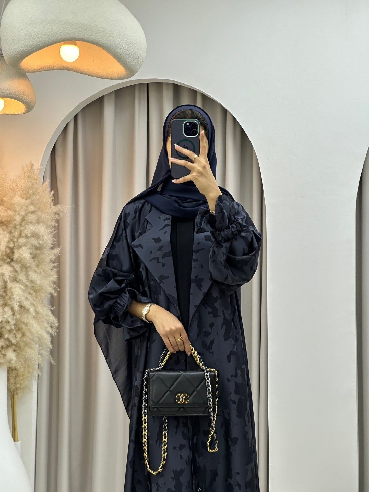 C 0292 - 03 Navy Blue Army Coat Abaya