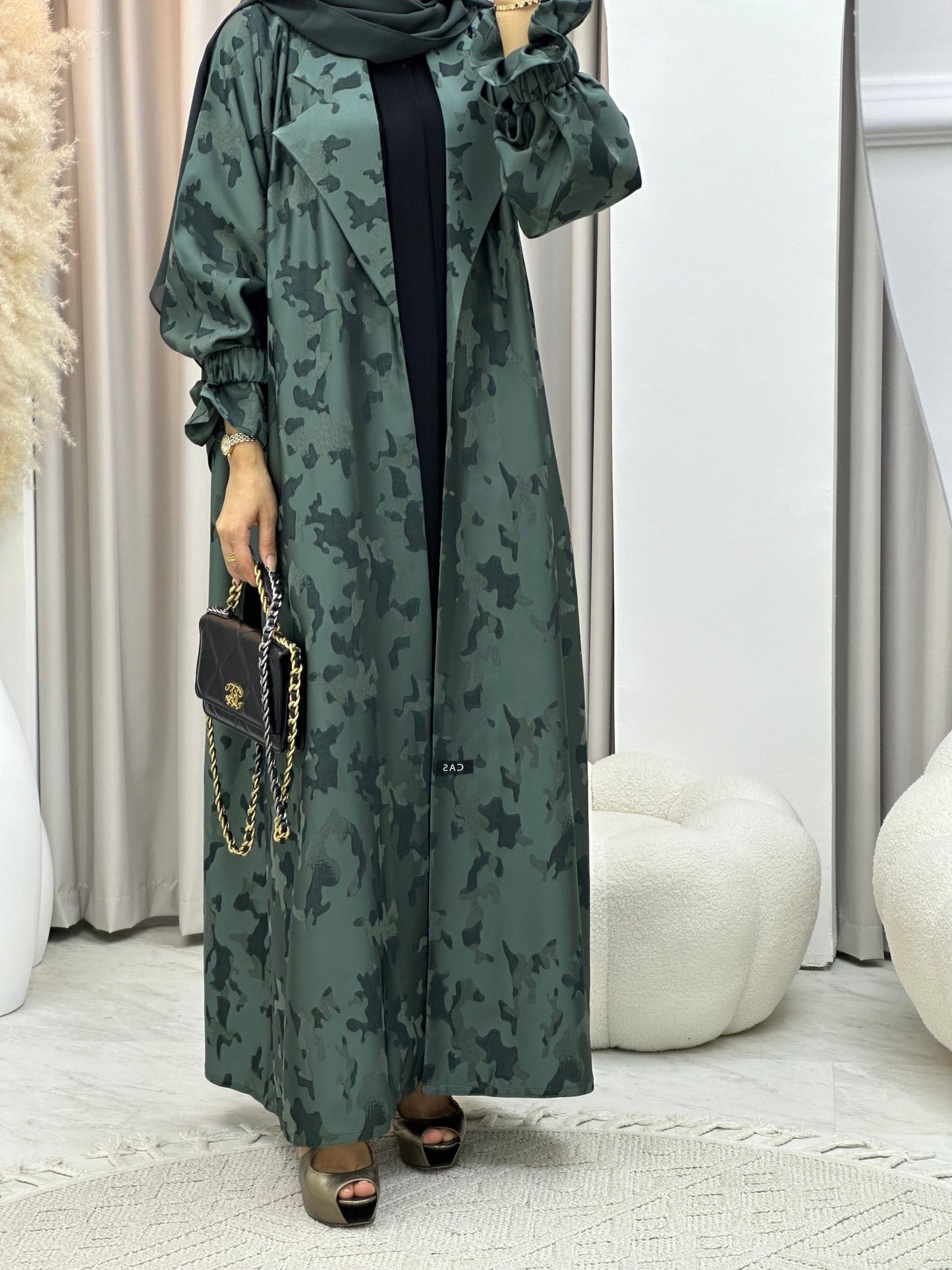 C 0292 - 04 Olive Army Coat Abaya