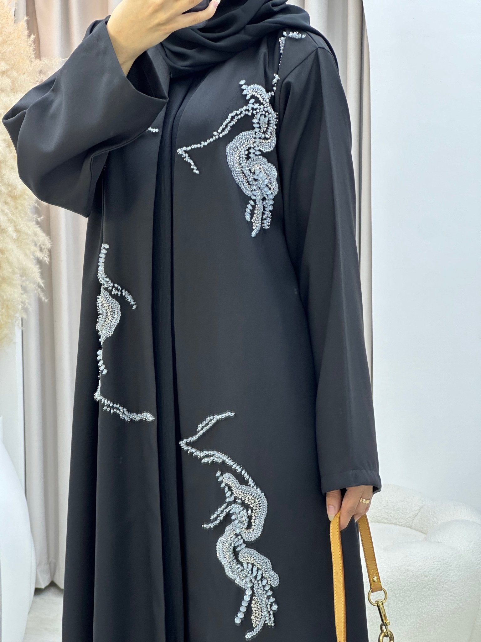 C 0294 Black Beaded Abaya