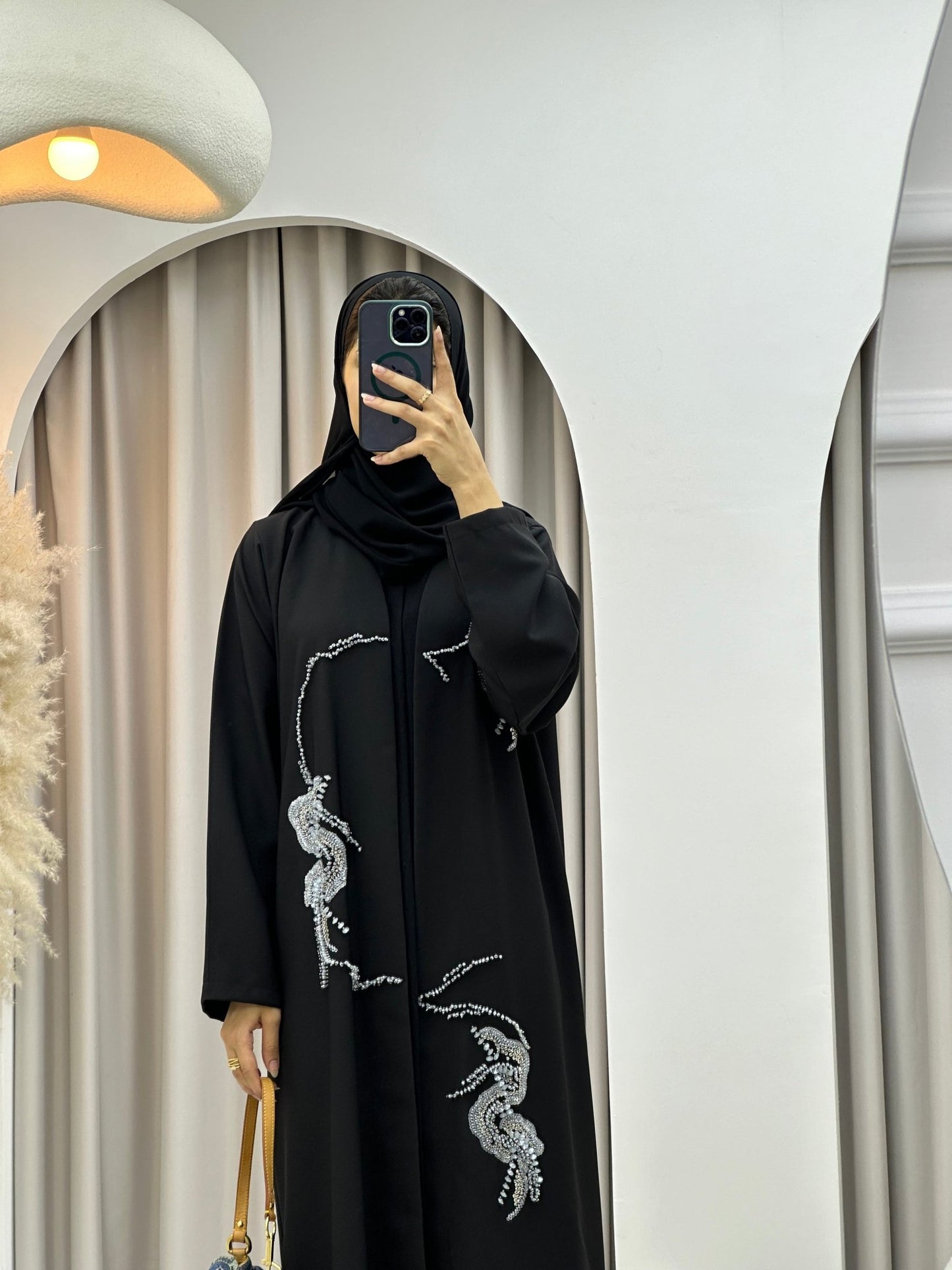 C 0294 Black Beaded Abaya