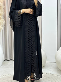 عباية دانتيل سوداء C 0299 - XS / 49