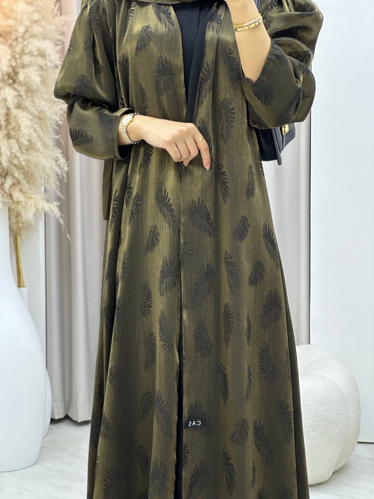 C 0307 - 02 Gold Leaf Printed Abaya