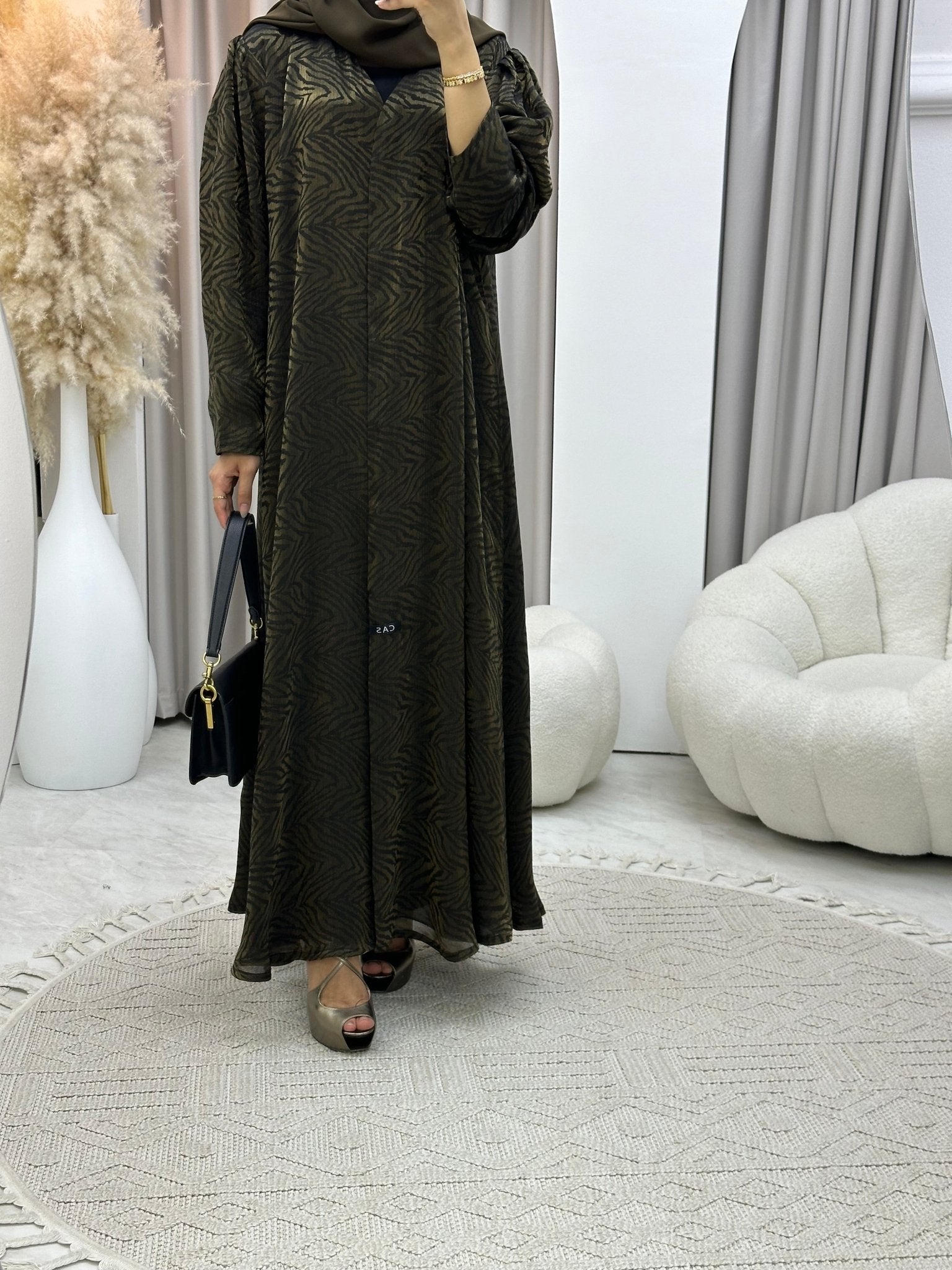 C 0308 - 02 Gold Printed Abaya