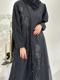 C 0345-01 عباية أورجانزا سوداء - XS / 49