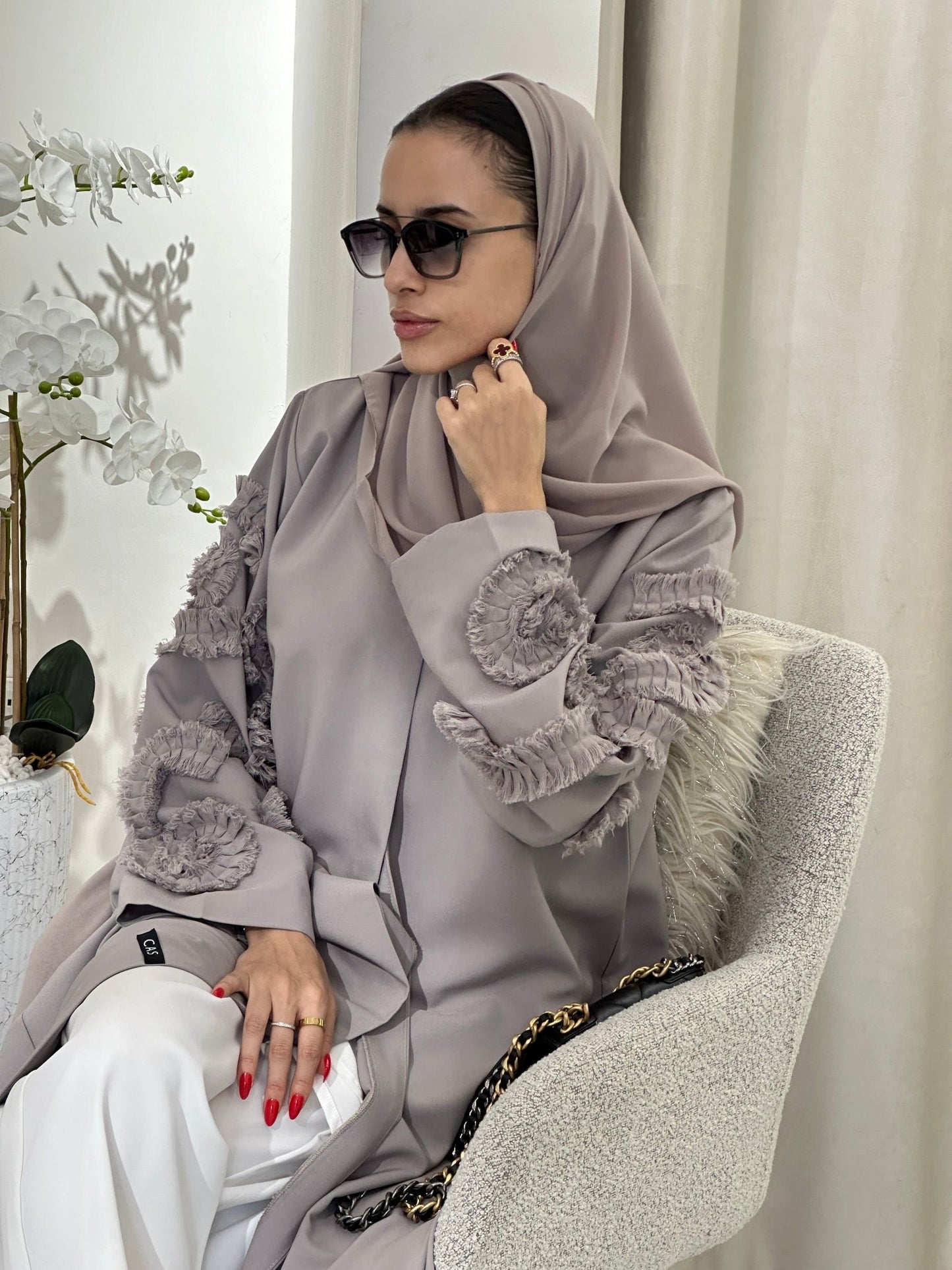 C 0358 Dark Beige Abaya