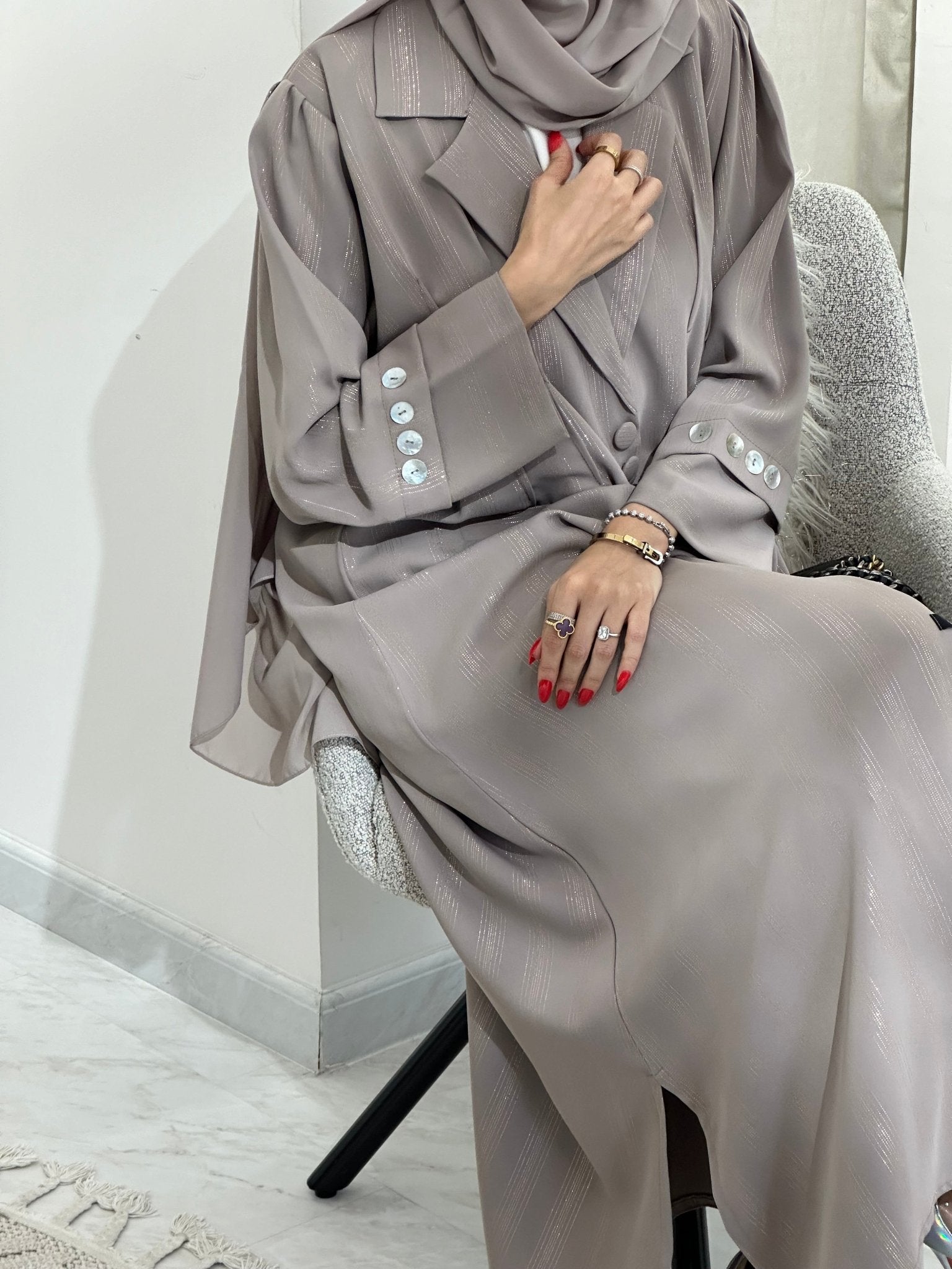 C 0366 Beige Coat Abaya