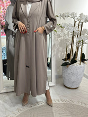 C 0366 Beige Coat Abaya