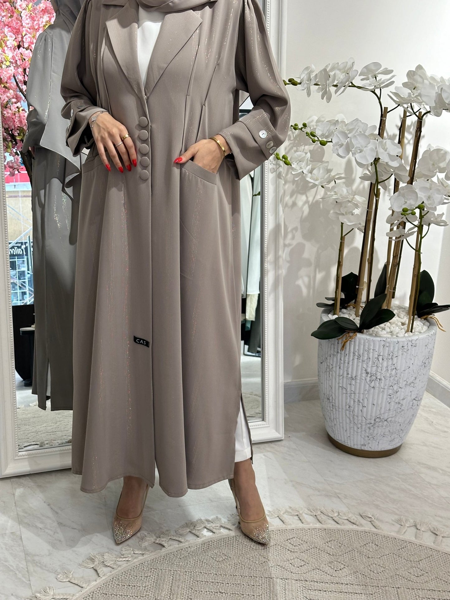 C 0366 Beige Coat Abaya