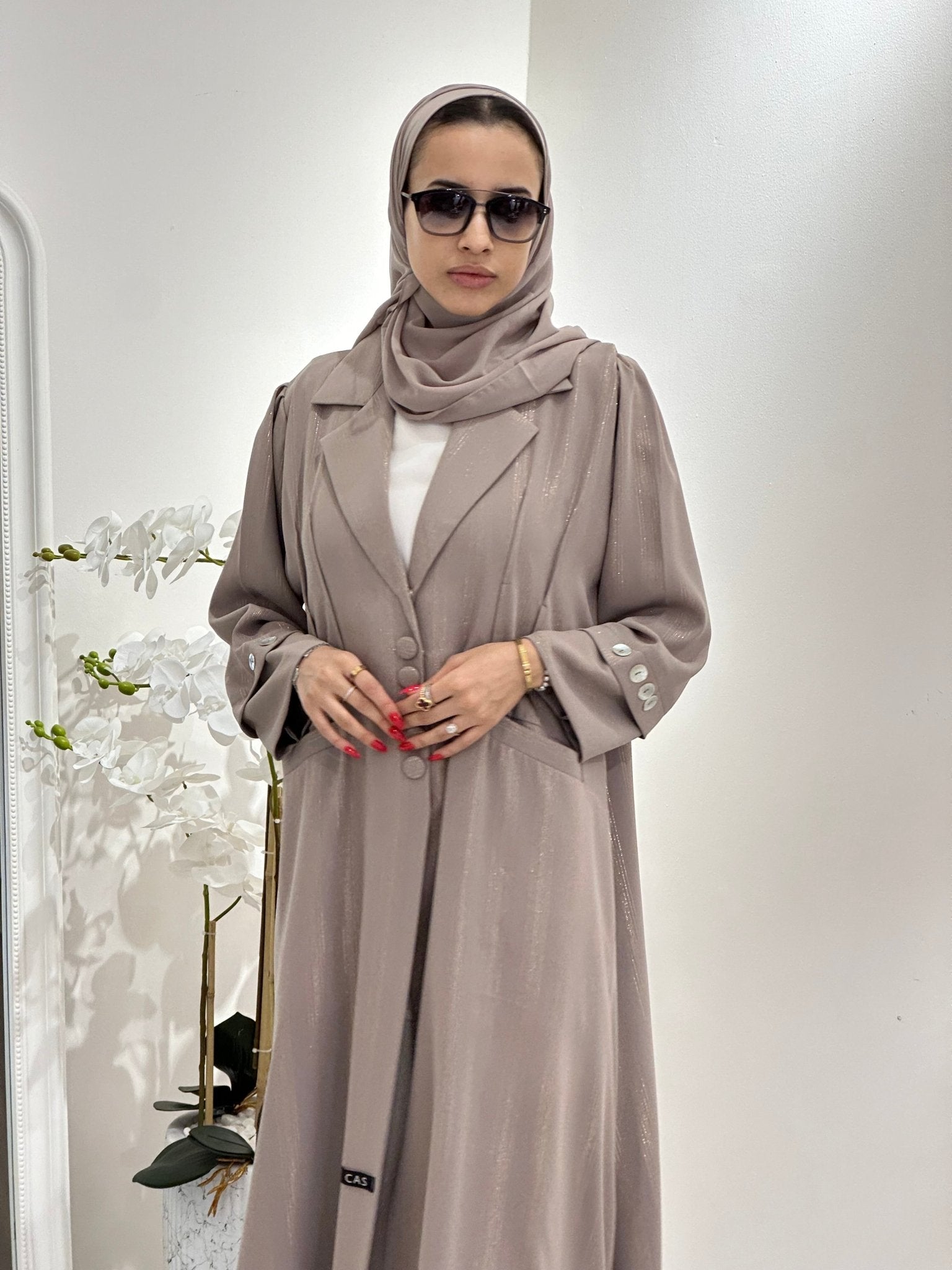 C 0366 Beige Coat Abaya