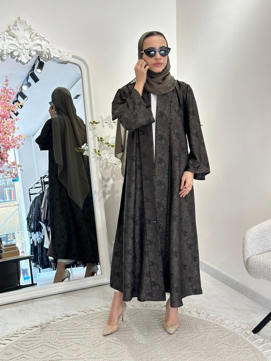 C 0370 - 05 Printed Olive Abaya