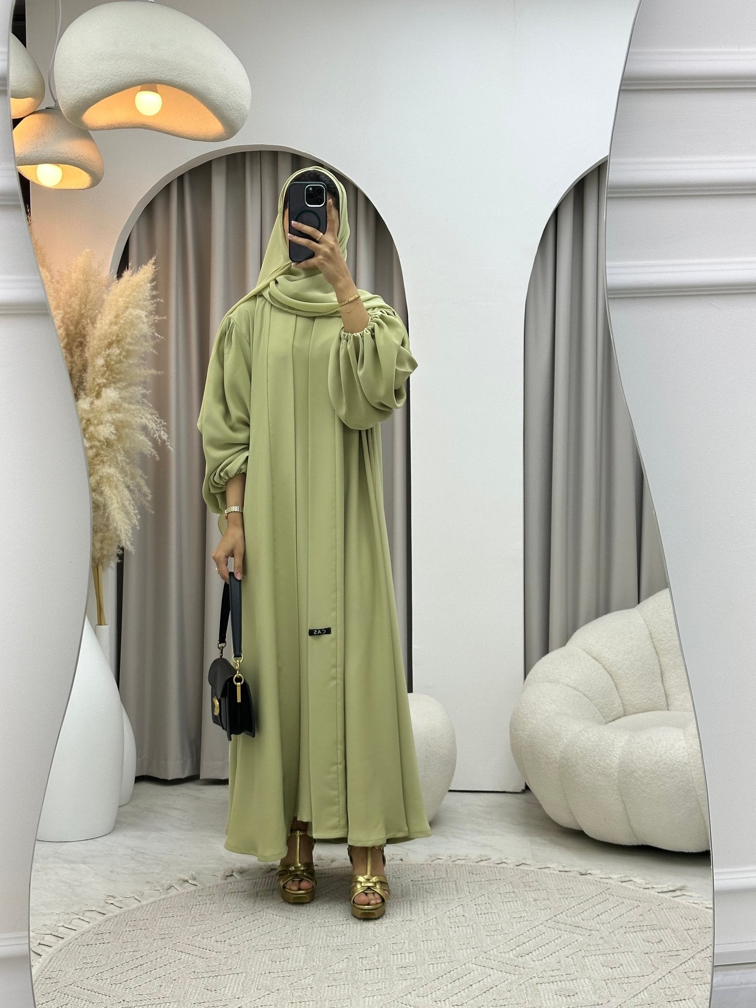 C 0373 - 03 Mint Pastel Abaya Set