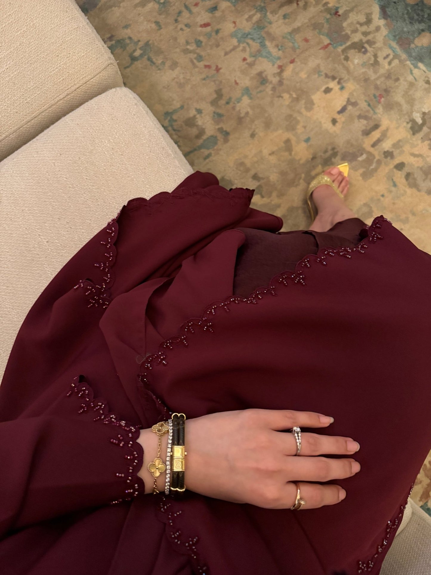 C 0419 Maroon Abaya