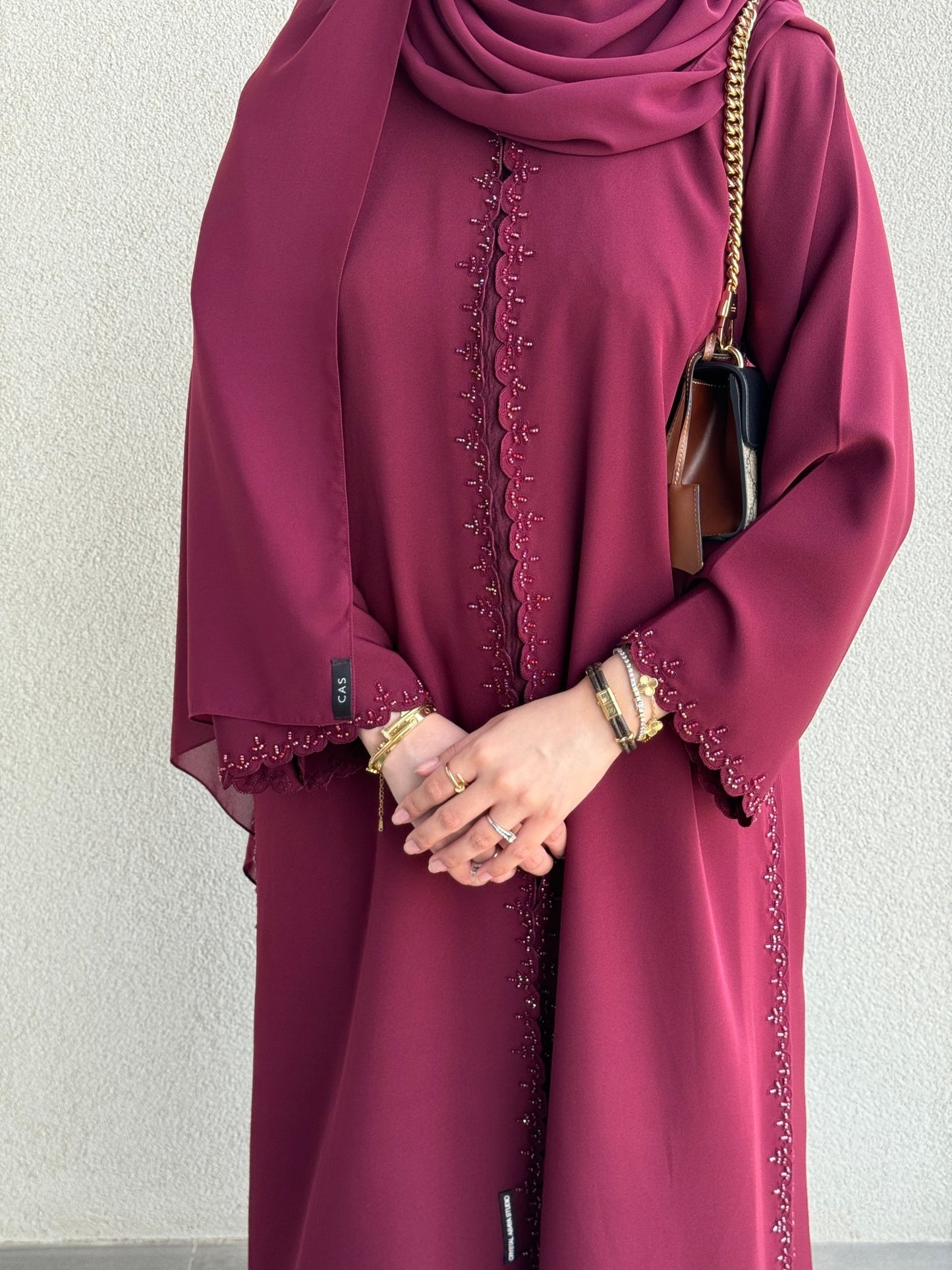 C 0419 Maroon Abaya