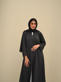 C 0421 Grey Pleated Abaya - XS / 49
