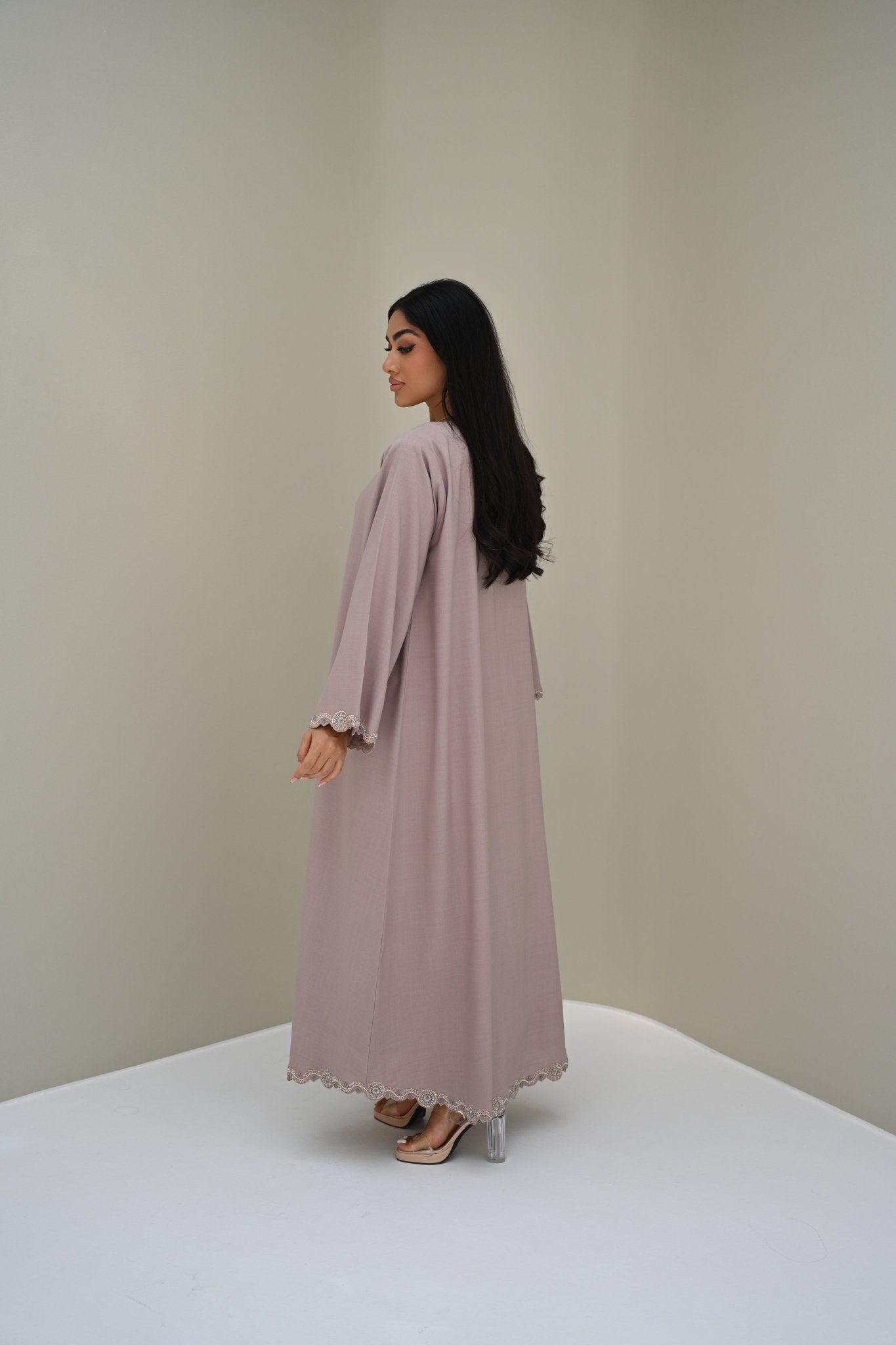 C 0502 Beige Handwork Abaya