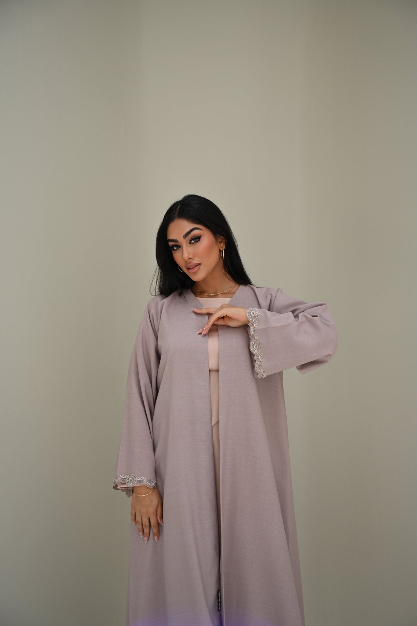 C 0502 Beige Handwork Abaya