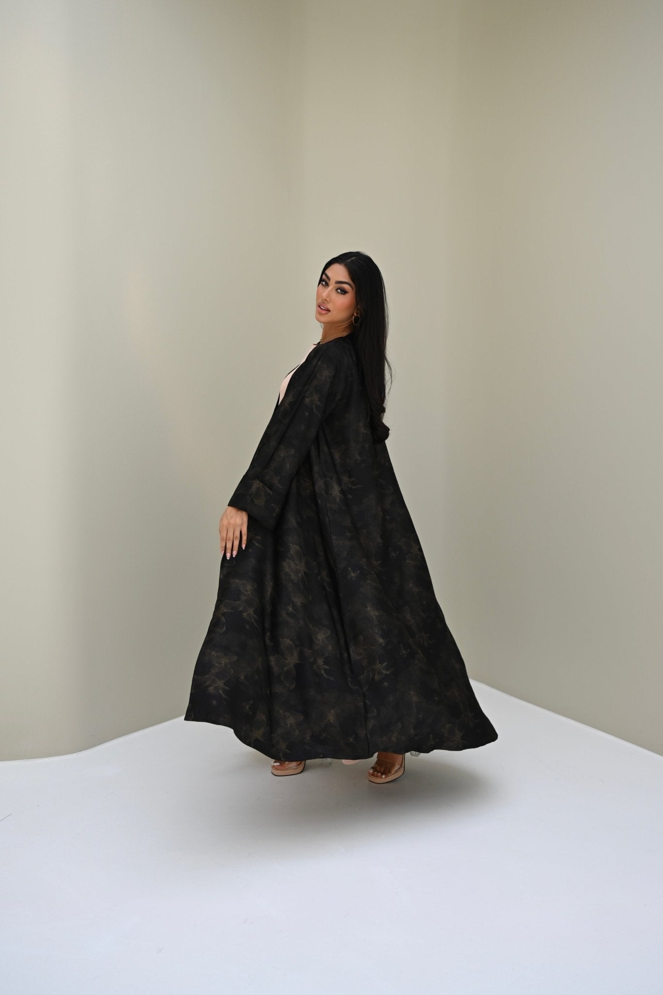 C 0509 Gold Metallic Butterfly Abaya