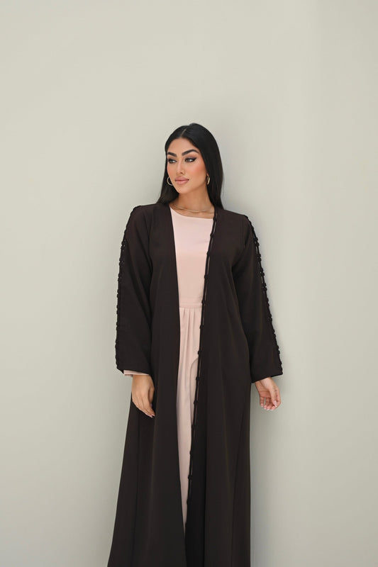 C 0510 Deep Brown 3D Abaya