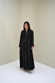 C 0512 Black Embroidered Work Abaya