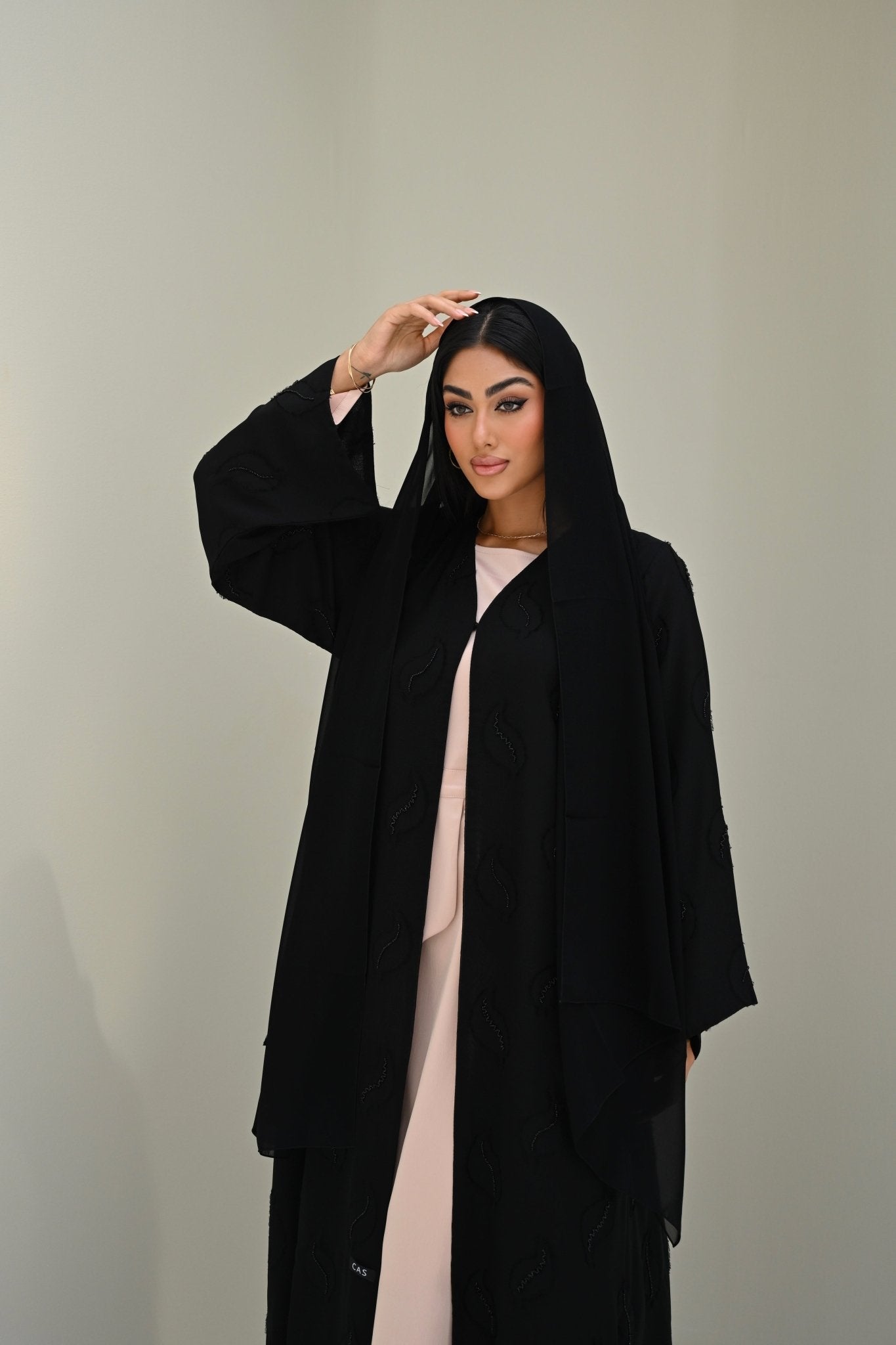 C 0519 Black Work Abaya