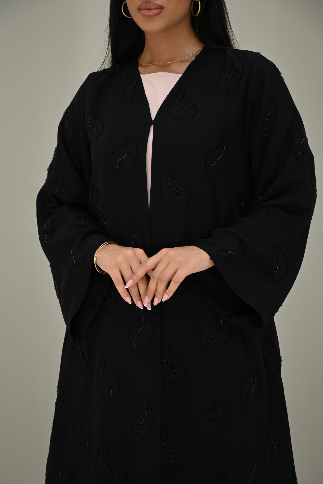 C 0519 Black Work Abaya