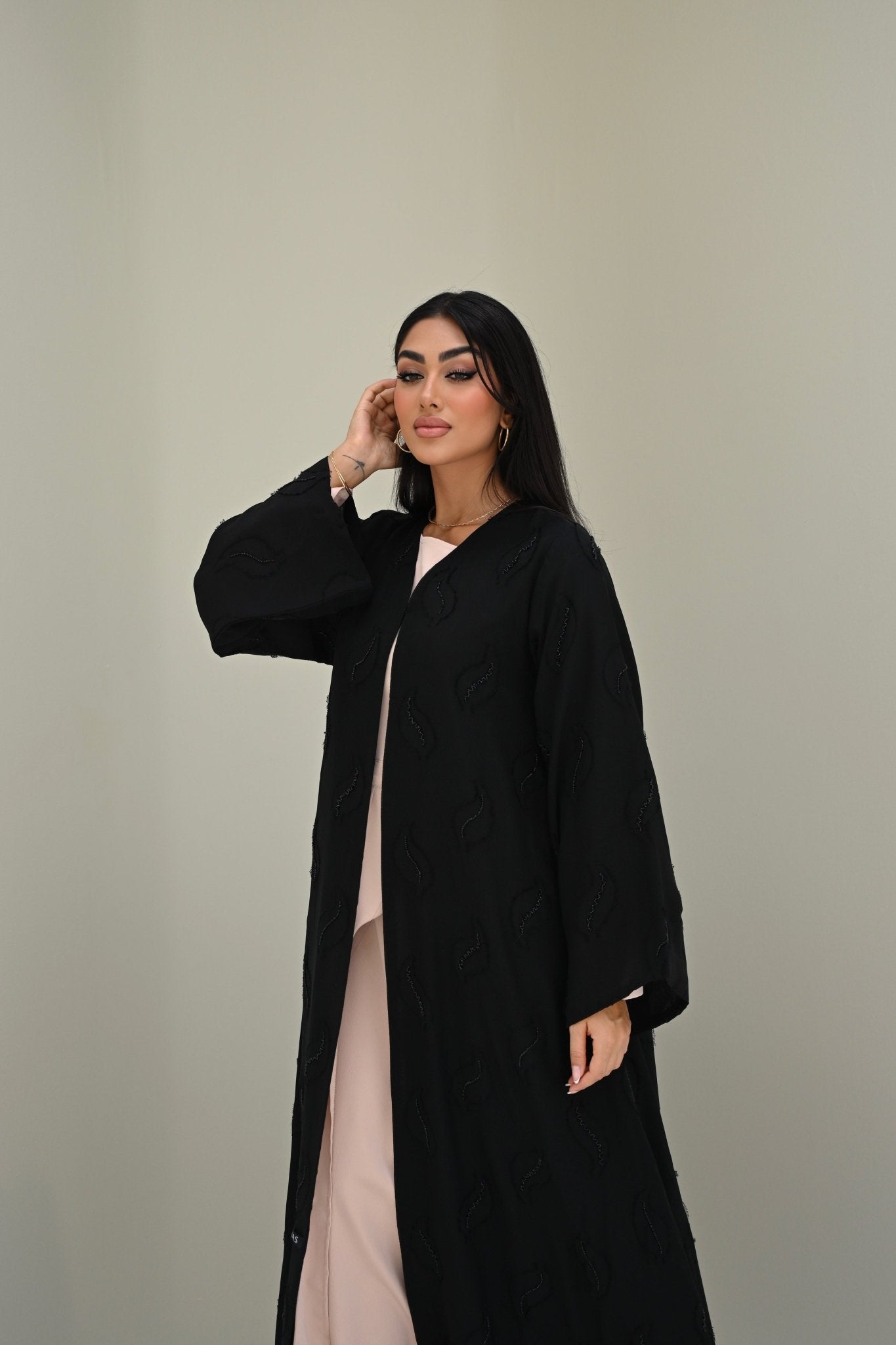 C 0519 Black Work Abaya