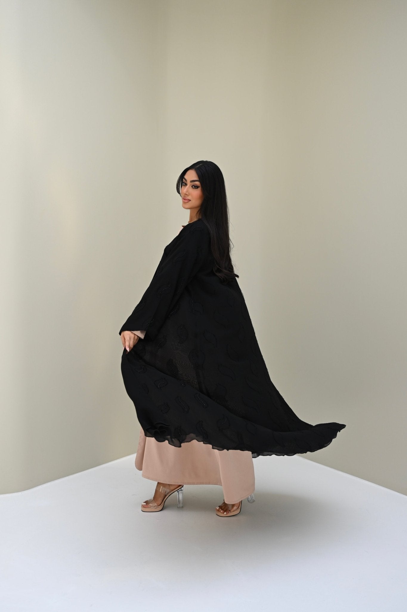 C 0519 Black Work Abaya