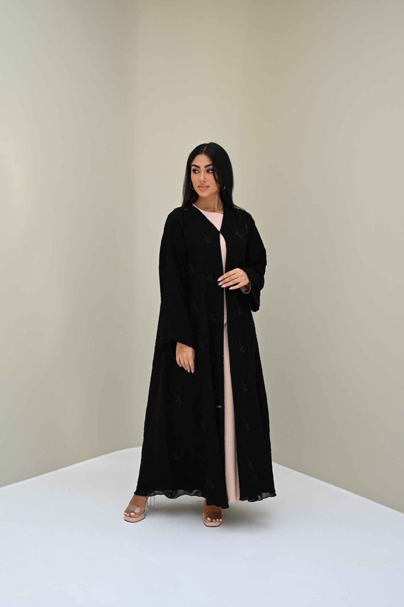 C 0520 Black Work Abaya