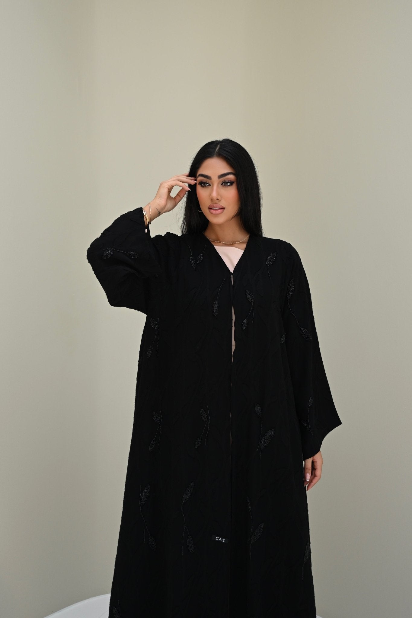 C 0521 Black Work Abaya