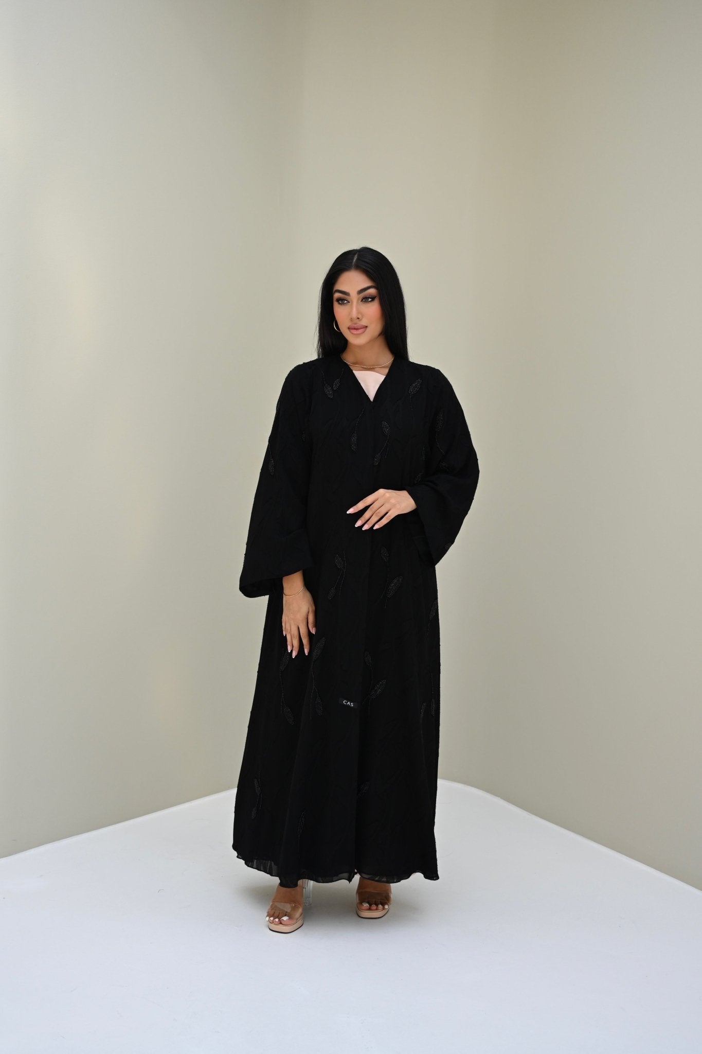 C 0521 Black Work Abaya