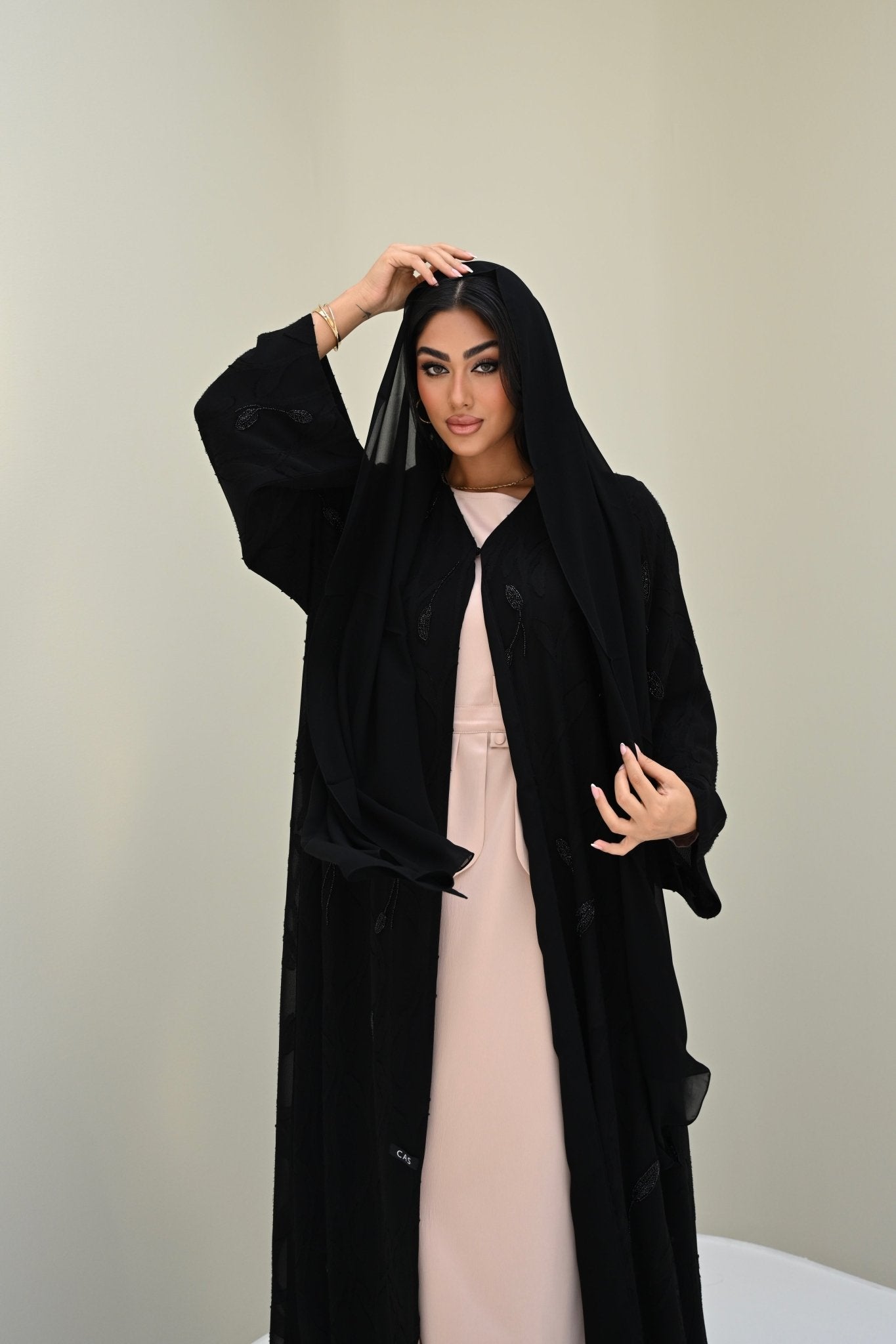 C 0521 Black Work Abaya