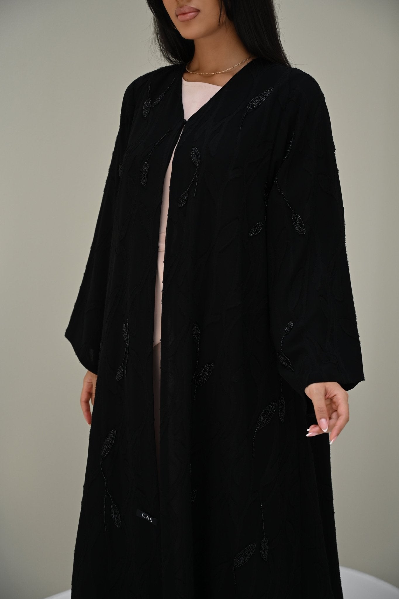 C 0521 Black Work Abaya