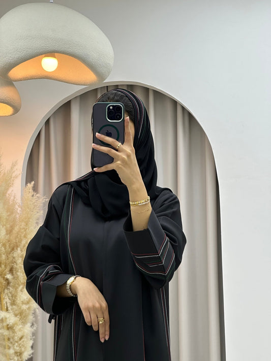 C 0557 Black Emirati National Day Abaya