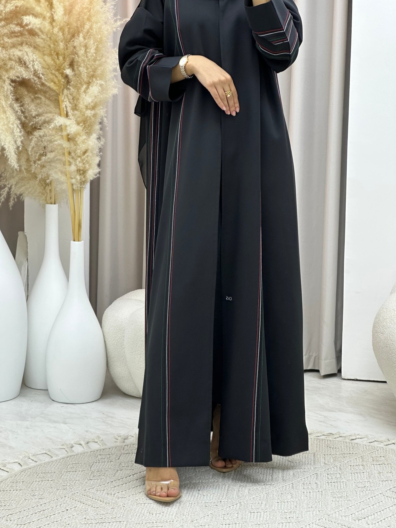 C 0557 Black Emirati National Day Abaya