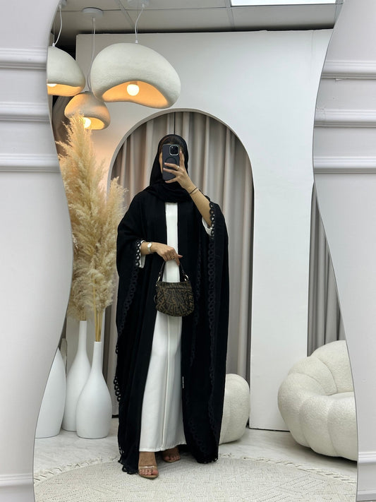 C 0577 Black Bisht Abaya